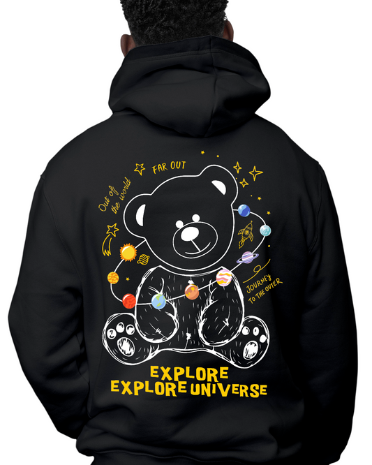 Explore Universe Unisex Black Hoodie